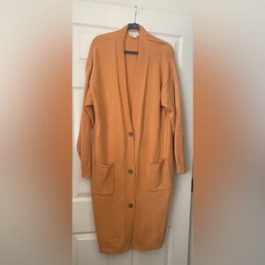 Ava & Viv mustard gold Cardigan Sweater with Long Sleeves and Relaxed Fit NWT